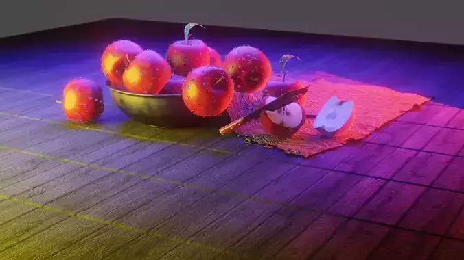 Apple bowl knife fabric plane