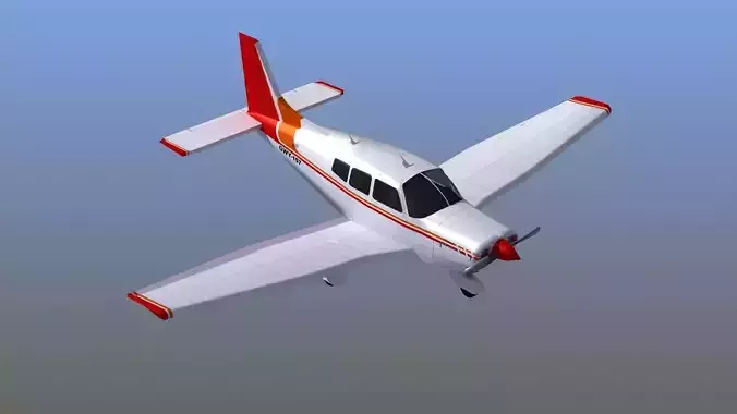 Piper Cherokee Light Aircraft Low-poly 3D model