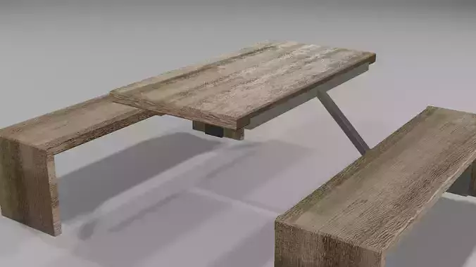 3D Model of chair and table