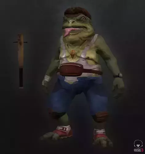 Toad mutant boss Low-poly 3D model