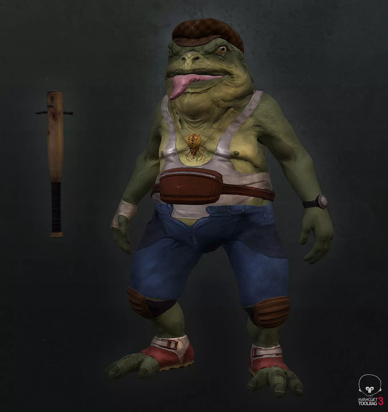 Toad mutant boss Low-poly 3D model