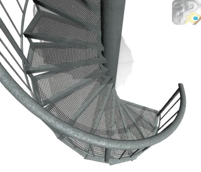 Aluminum spiral staircases  Free low-poly 3D model_5