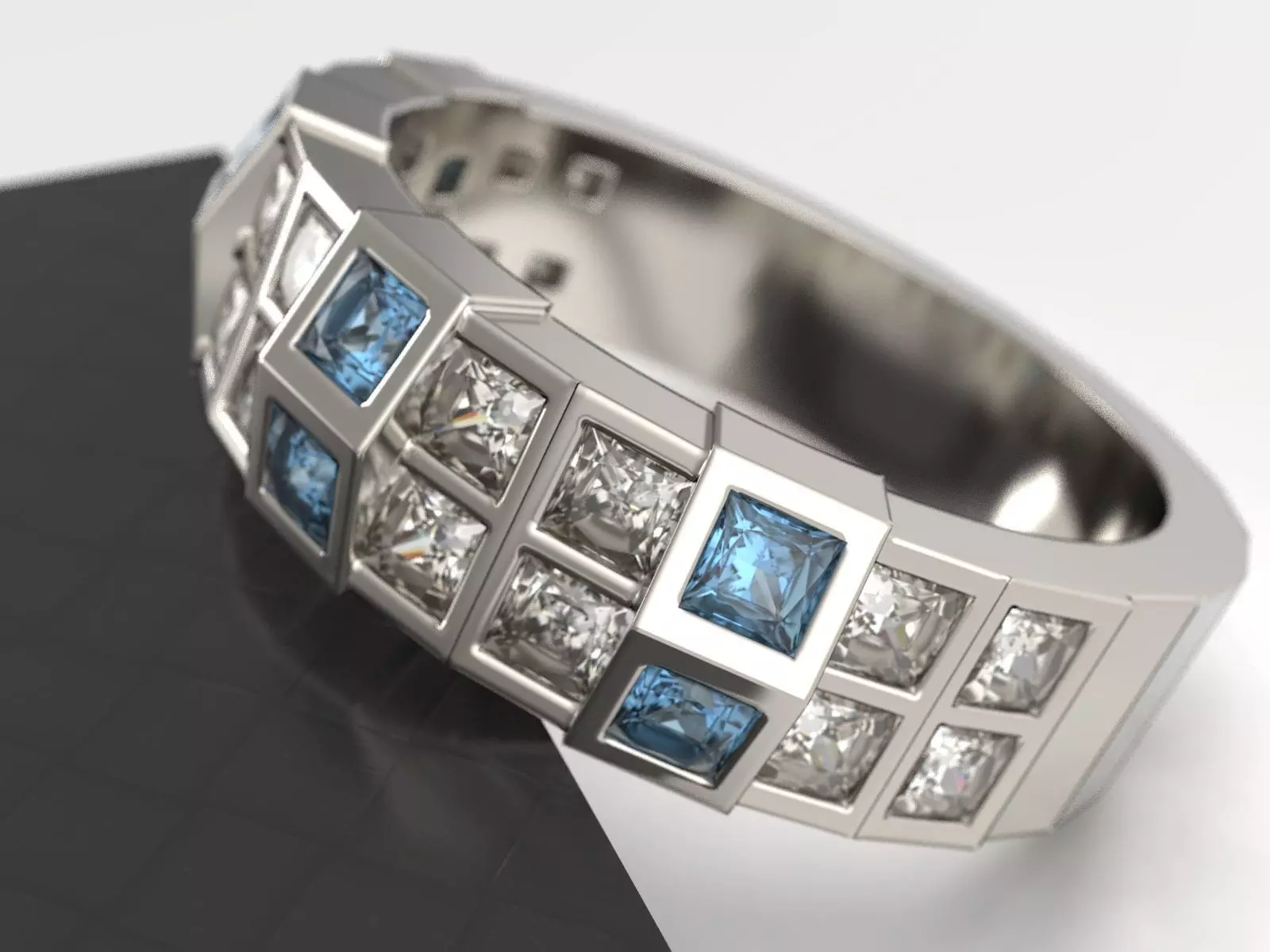 Mens ring diamond 3D print model