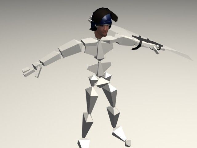 Police Riot Officer Low-poly 3D model_5