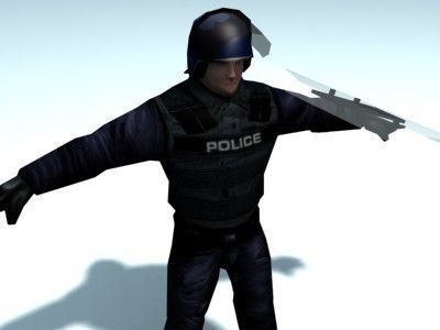 Police Riot Officer Low-poly 3D model_8