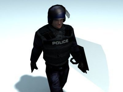 Police Riot Officer Low-poly 3D model_7