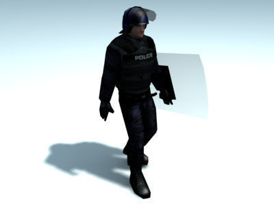 Police Riot Officer Low-poly 3D model_9