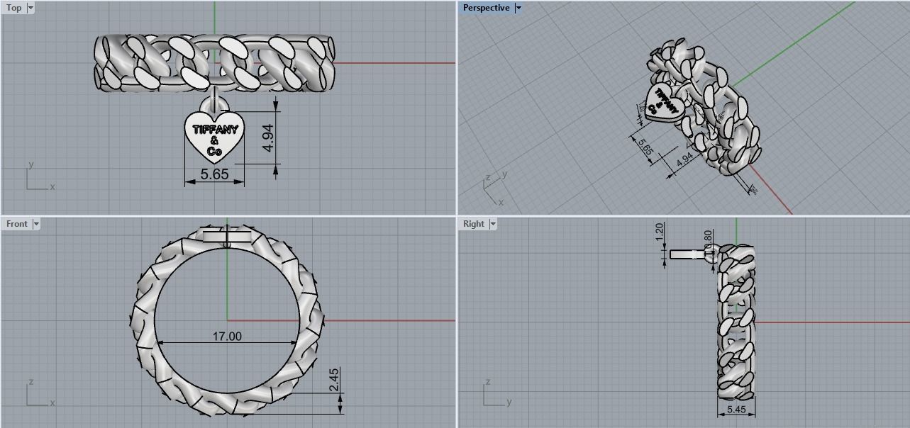 tiffany Knote ring 3D print model_4