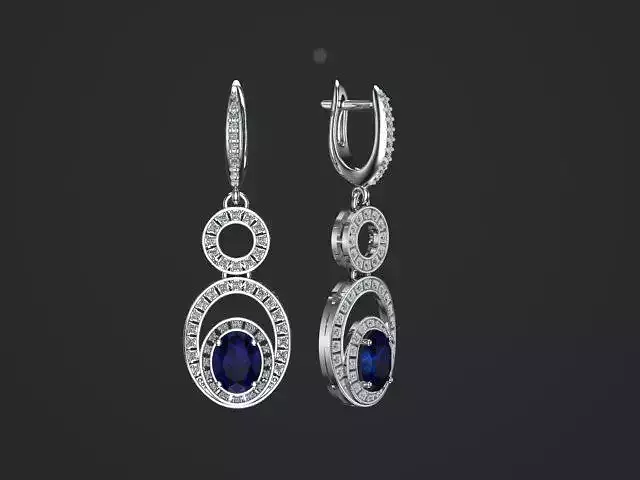 earrings gem 3D print model