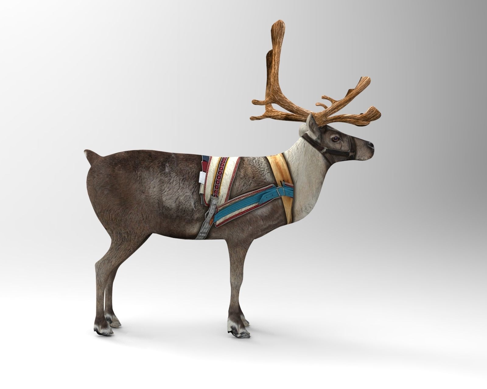 Reindeer Rigged Game Ready  Low-poly 3D model_7
