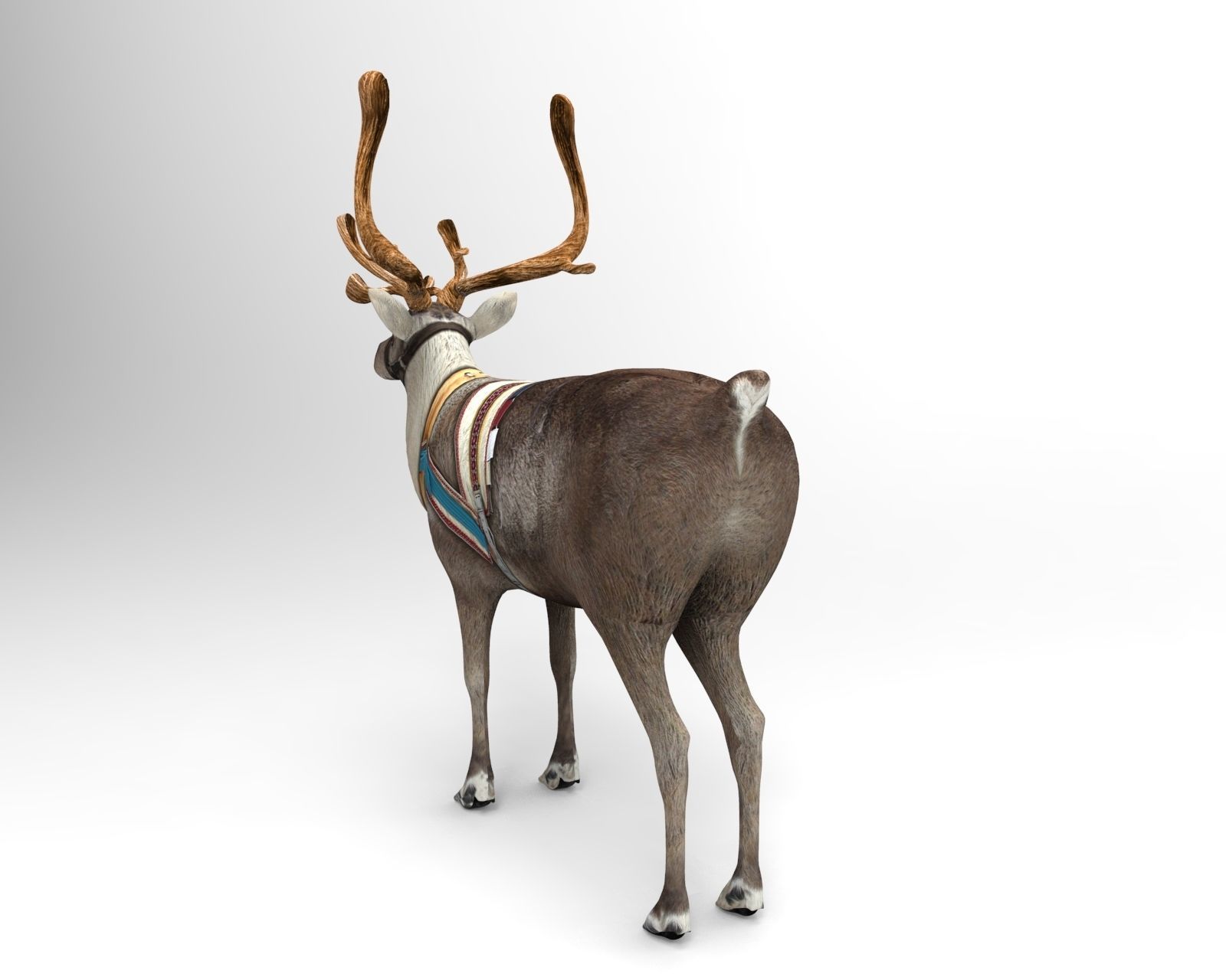 Reindeer Rigged Game Ready  Low-poly 3D model_3
