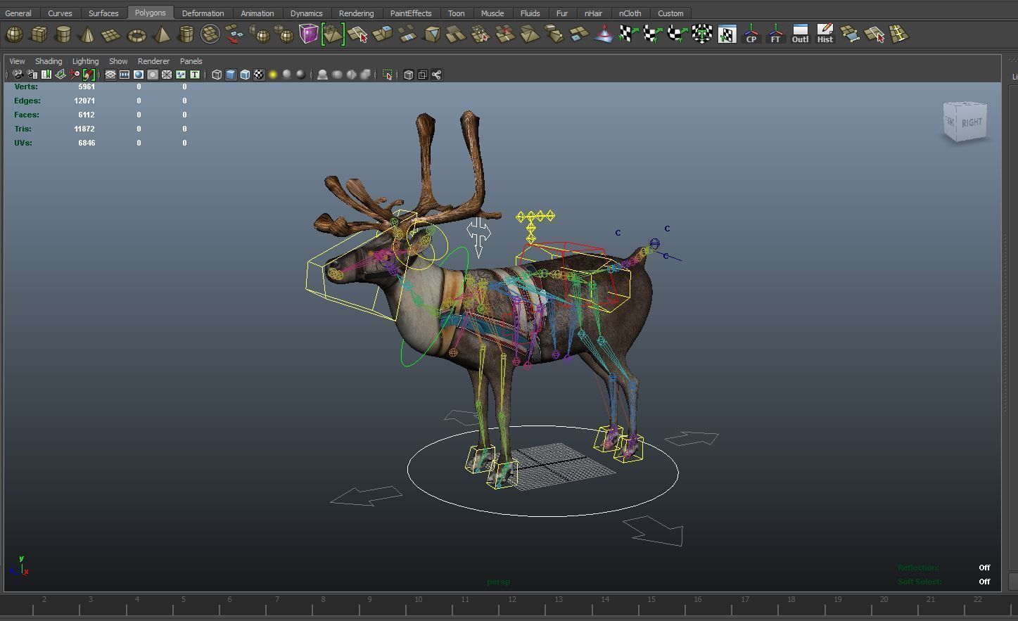 Reindeer Rigged Game Ready  Low-poly 3D model_15