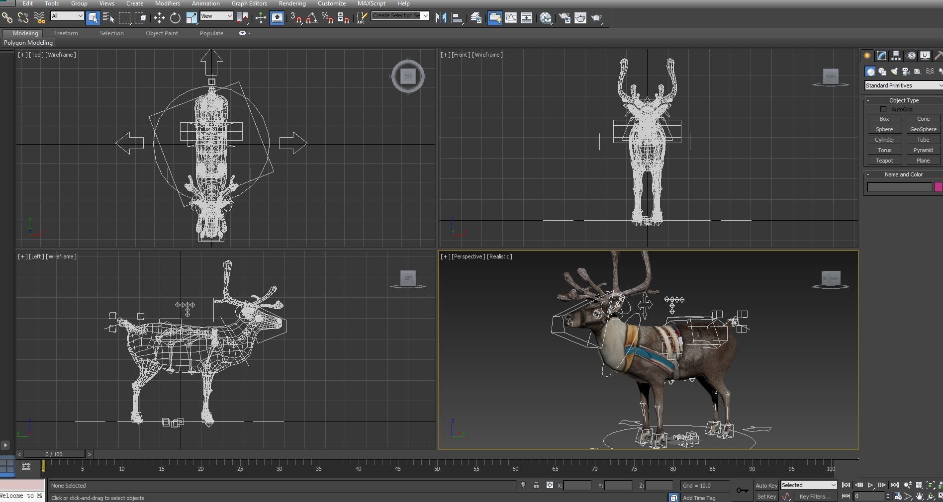 Reindeer Rigged Game Ready  Low-poly 3D model_16