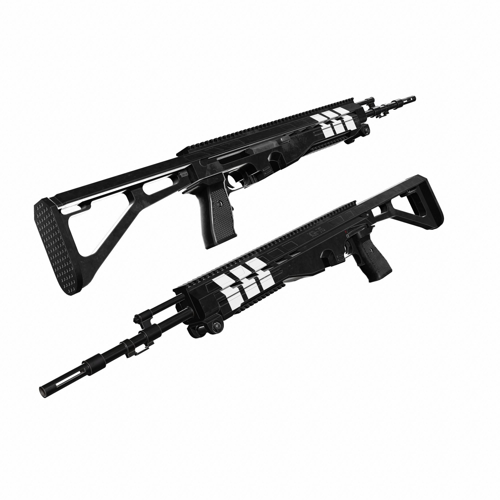 Modern Sci-fi Sniper Rifle AAA FPS Game Ready Weapon Asset  Low-poly 3D model_10