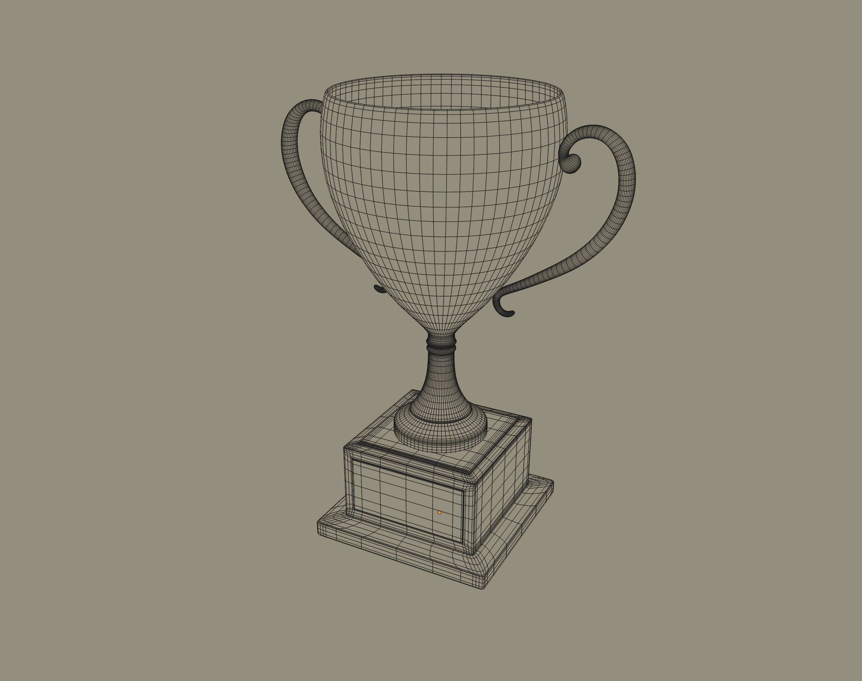 Golden Trophy 3D model_12