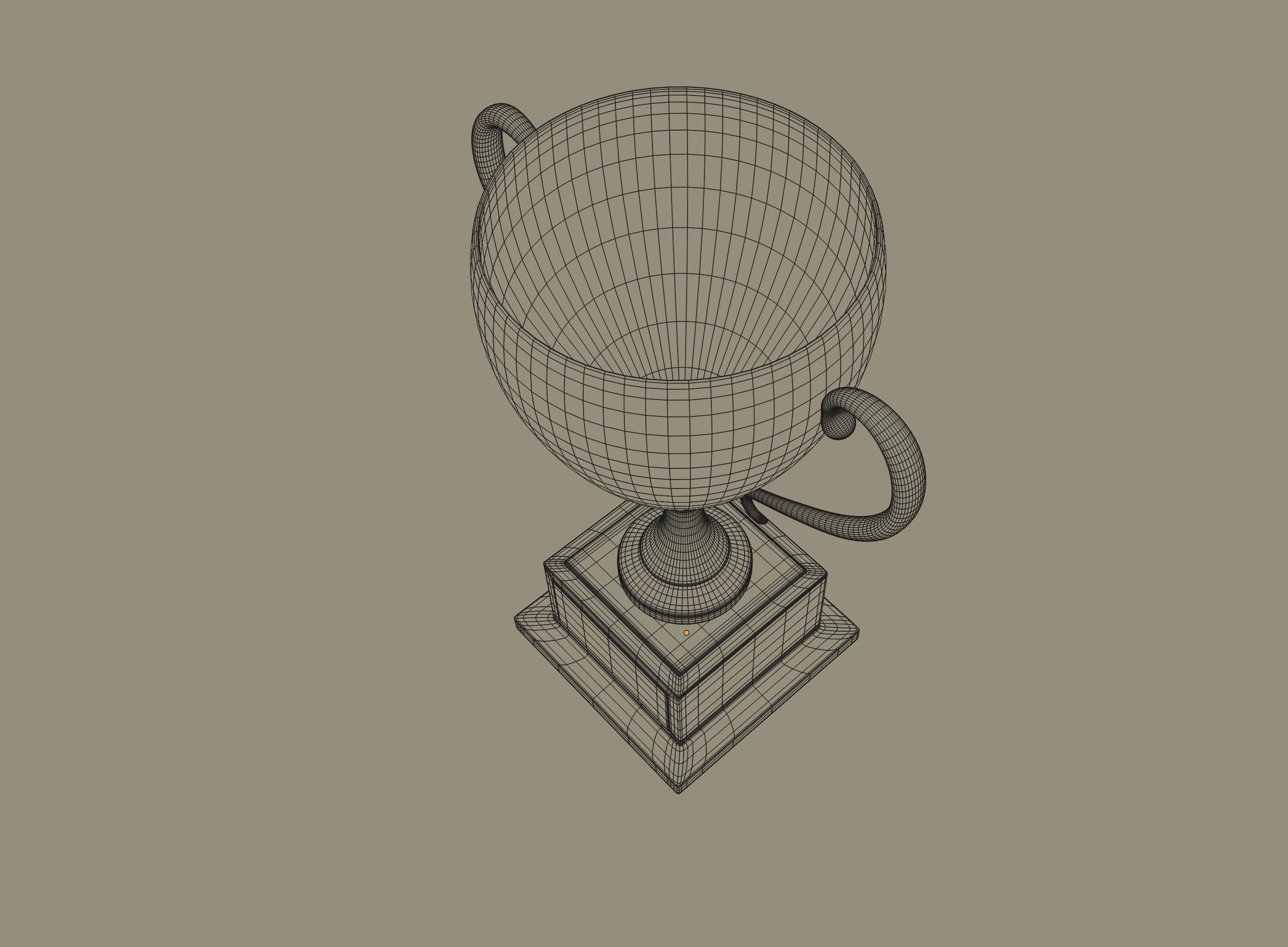 Golden Trophy 3D model_13