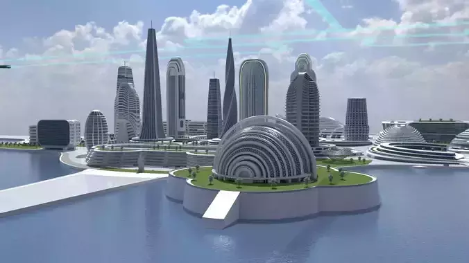 Futuristic Modular City Pack pbr