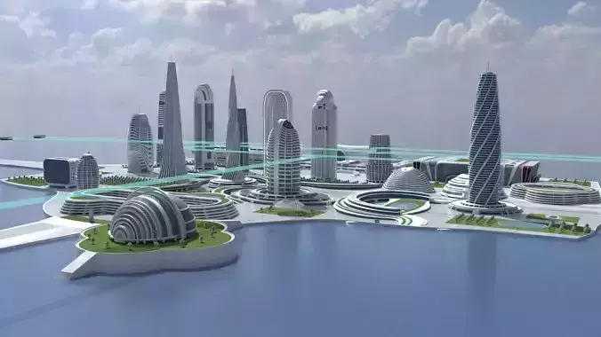 Futuristic Modular City Pack pbr