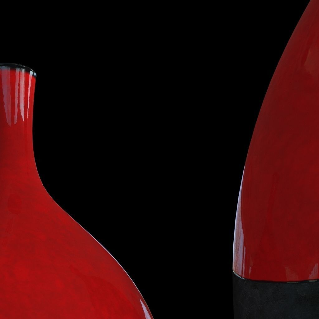 Package 2 Vases -  Concrete and  Ceramic - 100 cm and 60 cm high 3D model_6