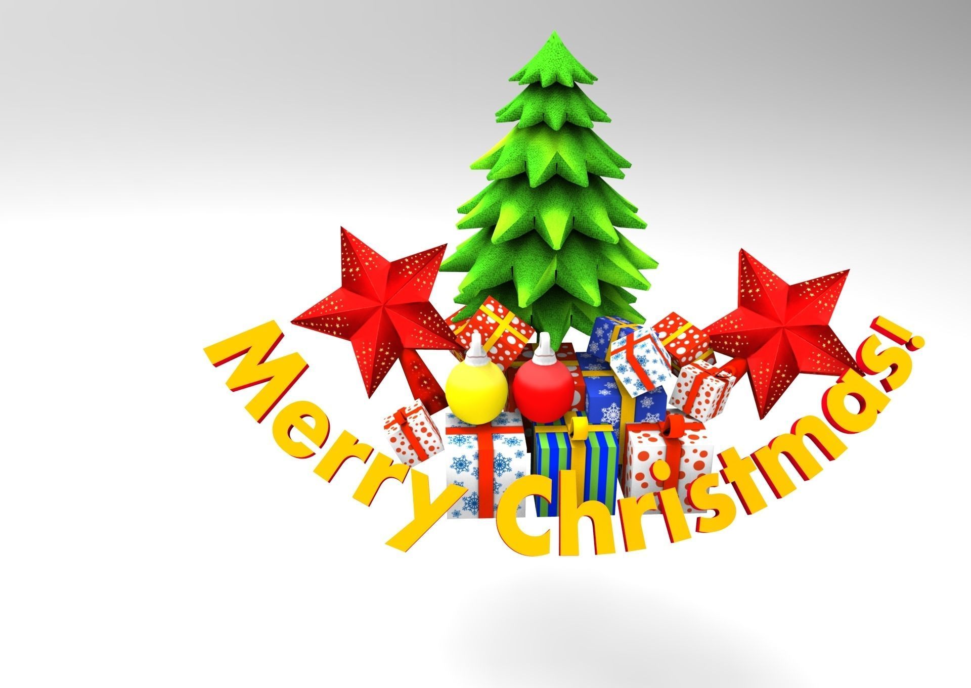 Deer Santa Sleigh Low-poly 3D model_9