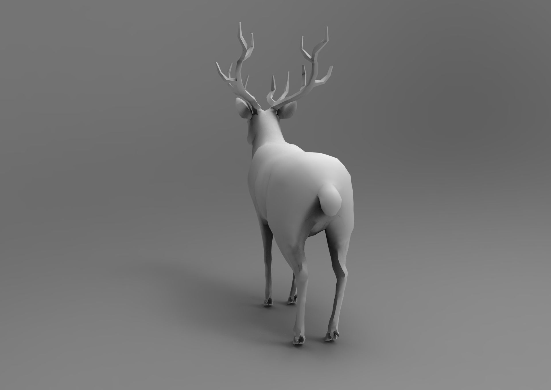 Deer Santa Sleigh Low-poly 3D model_22