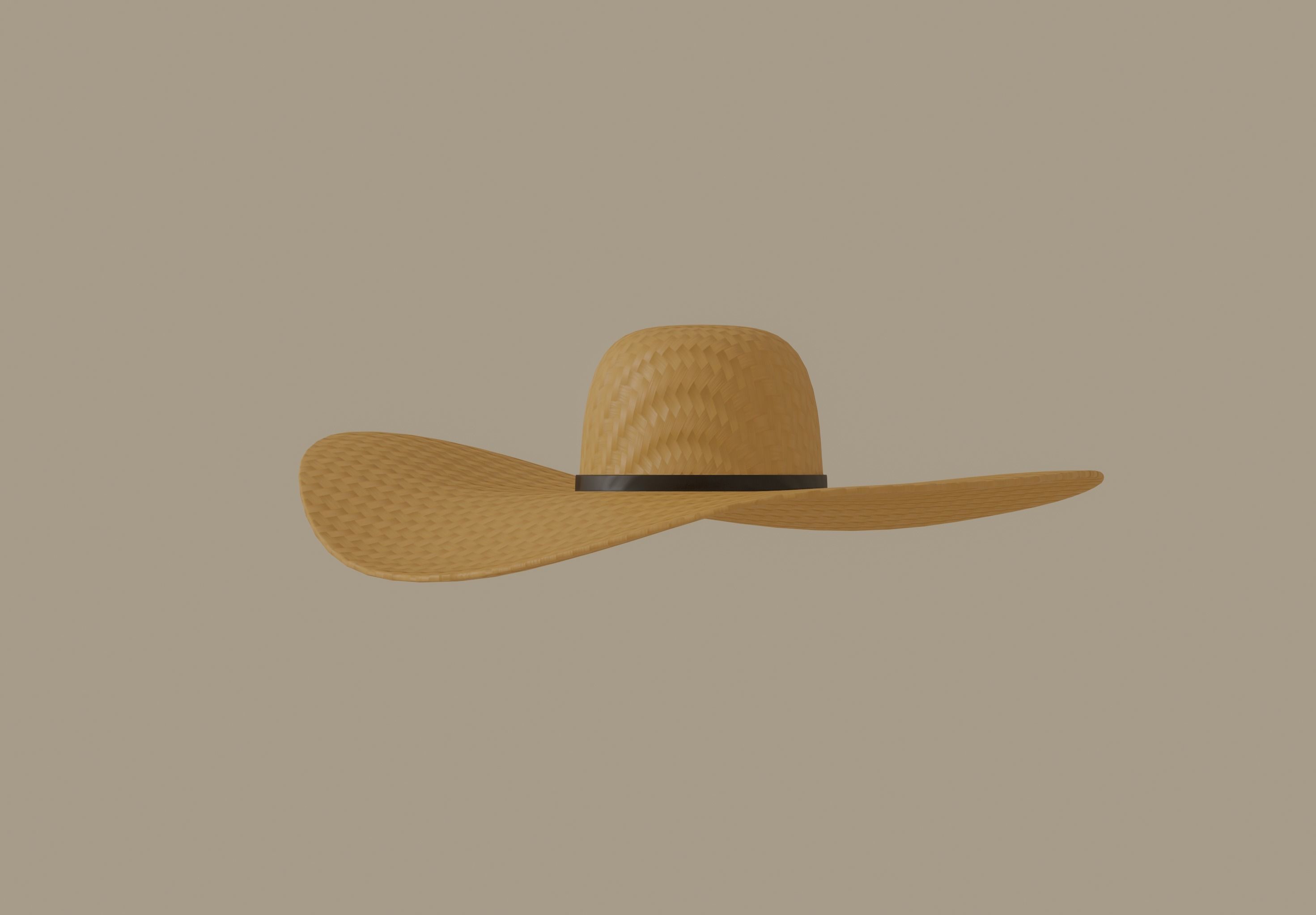 Straw Sun Hat 3D model_2