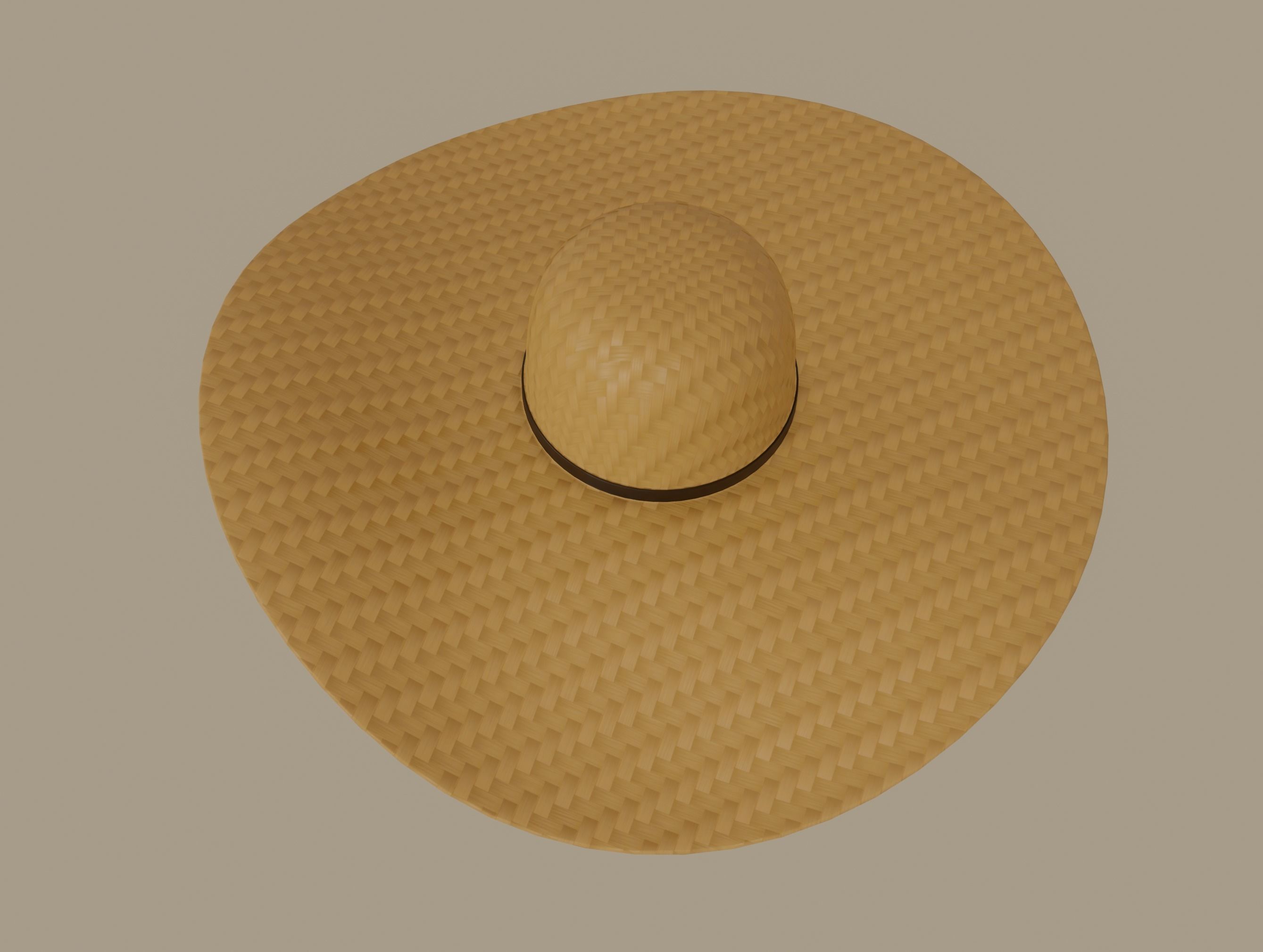 Straw Sun Hat 3D model_7