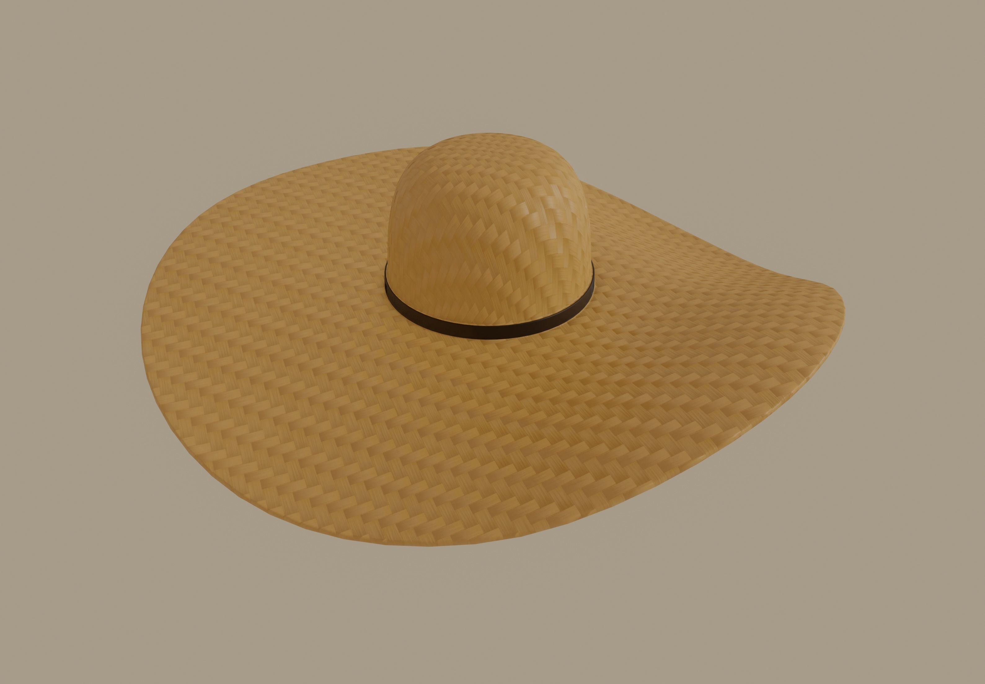 Straw Sun Hat 3D model_5