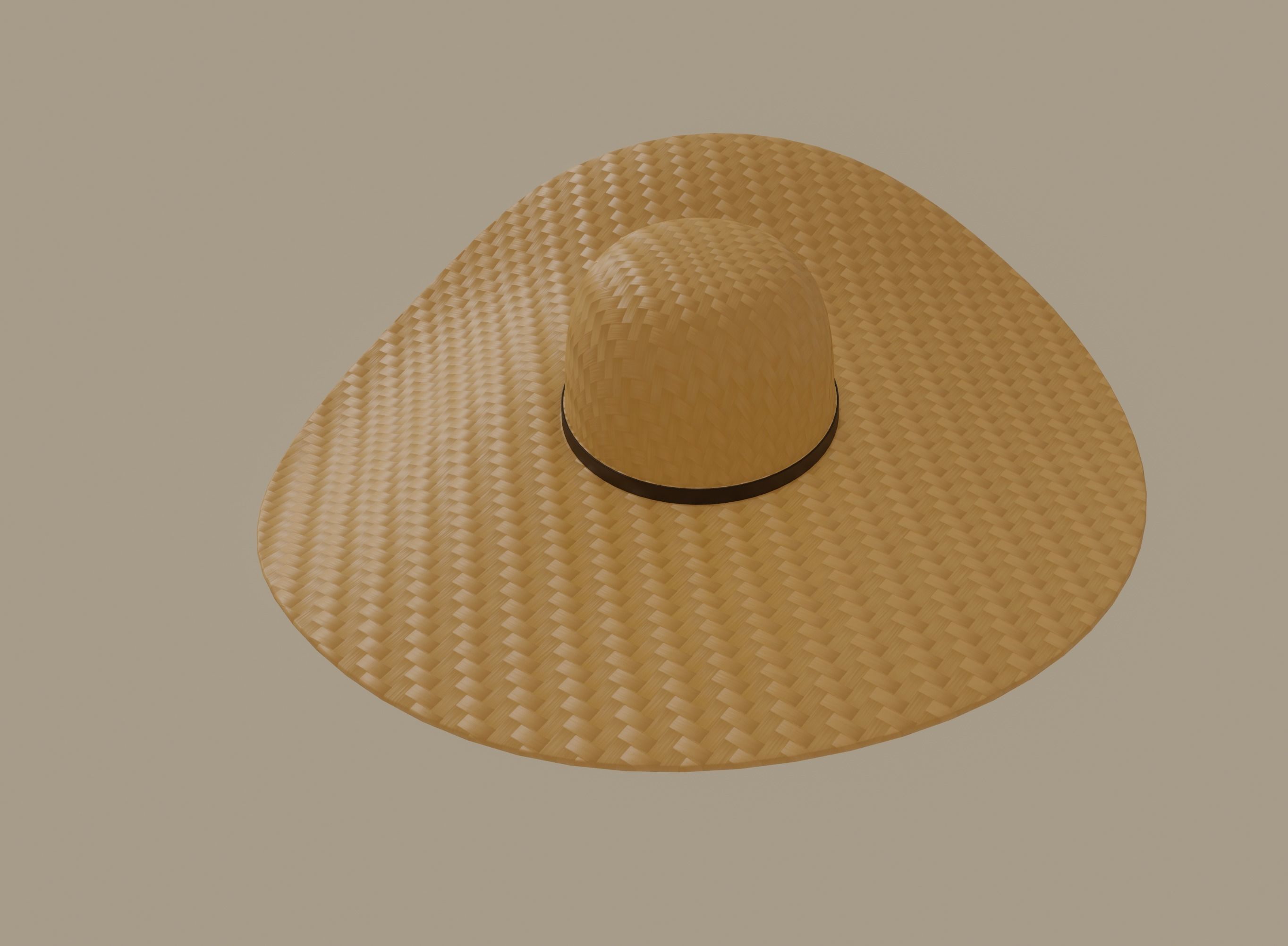 Straw Sun Hat 3D model_8