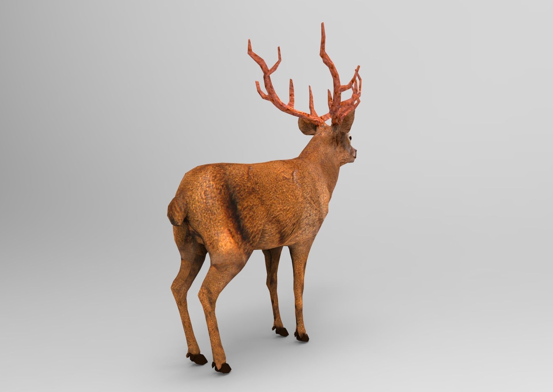 Red Deer Santa Sleigh Model Low-poly 3D model_12