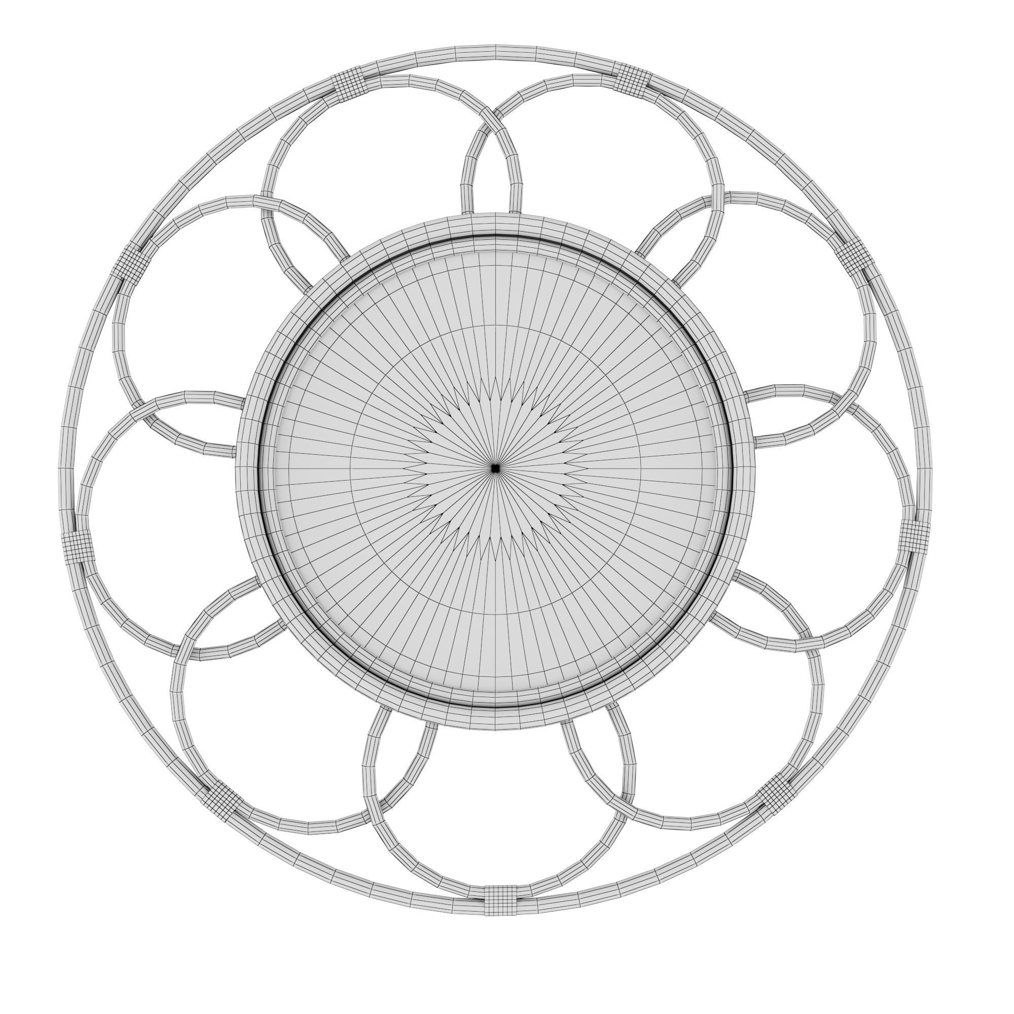 Rattan Mirror 3D model_1