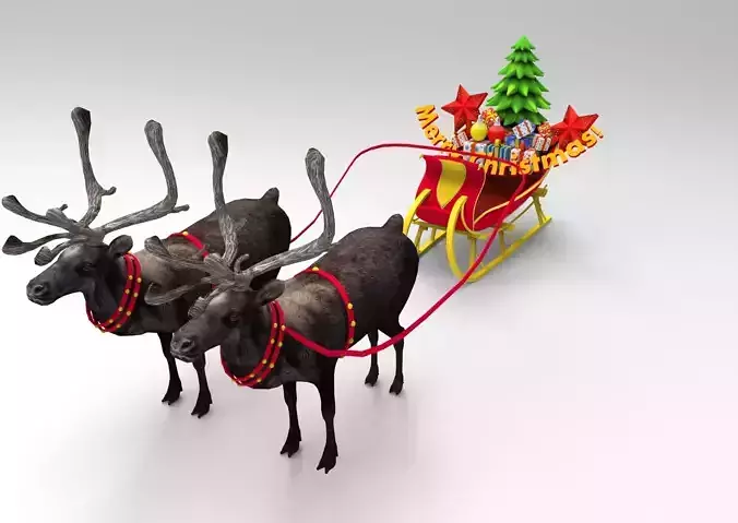 Reindeer Sleigh Model