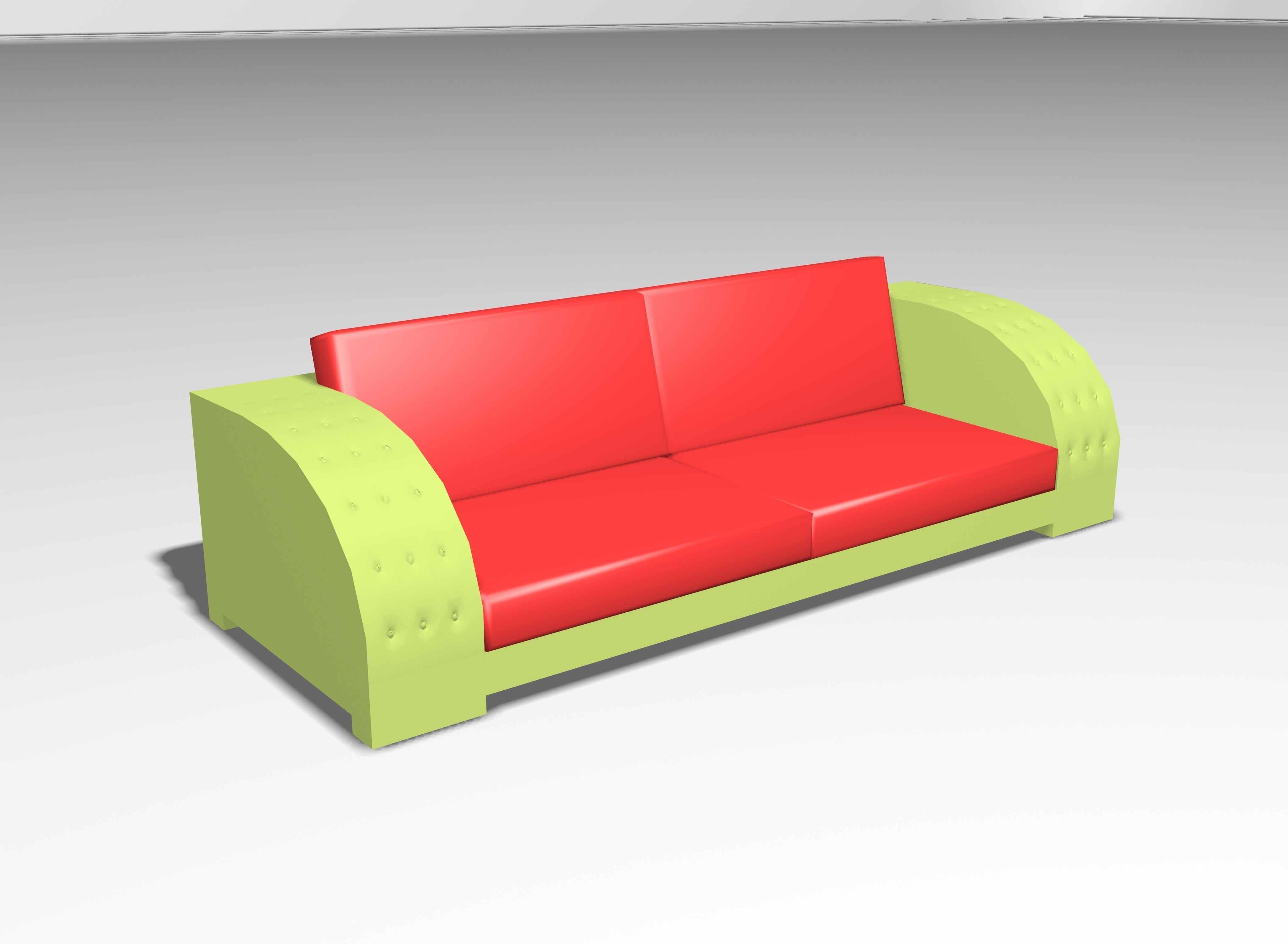 Beautiful sofa Low-poly 3D model_4