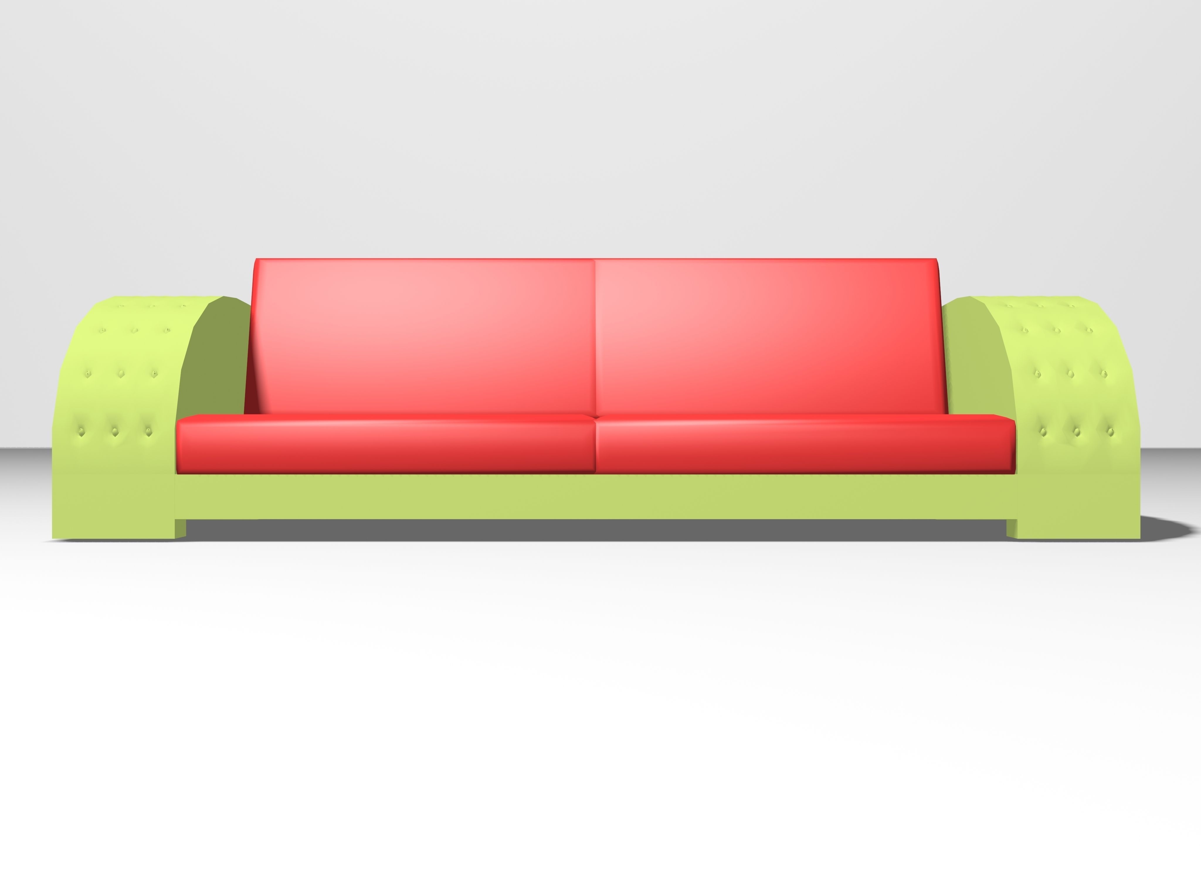 Beautiful sofa Low-poly 3D model_1