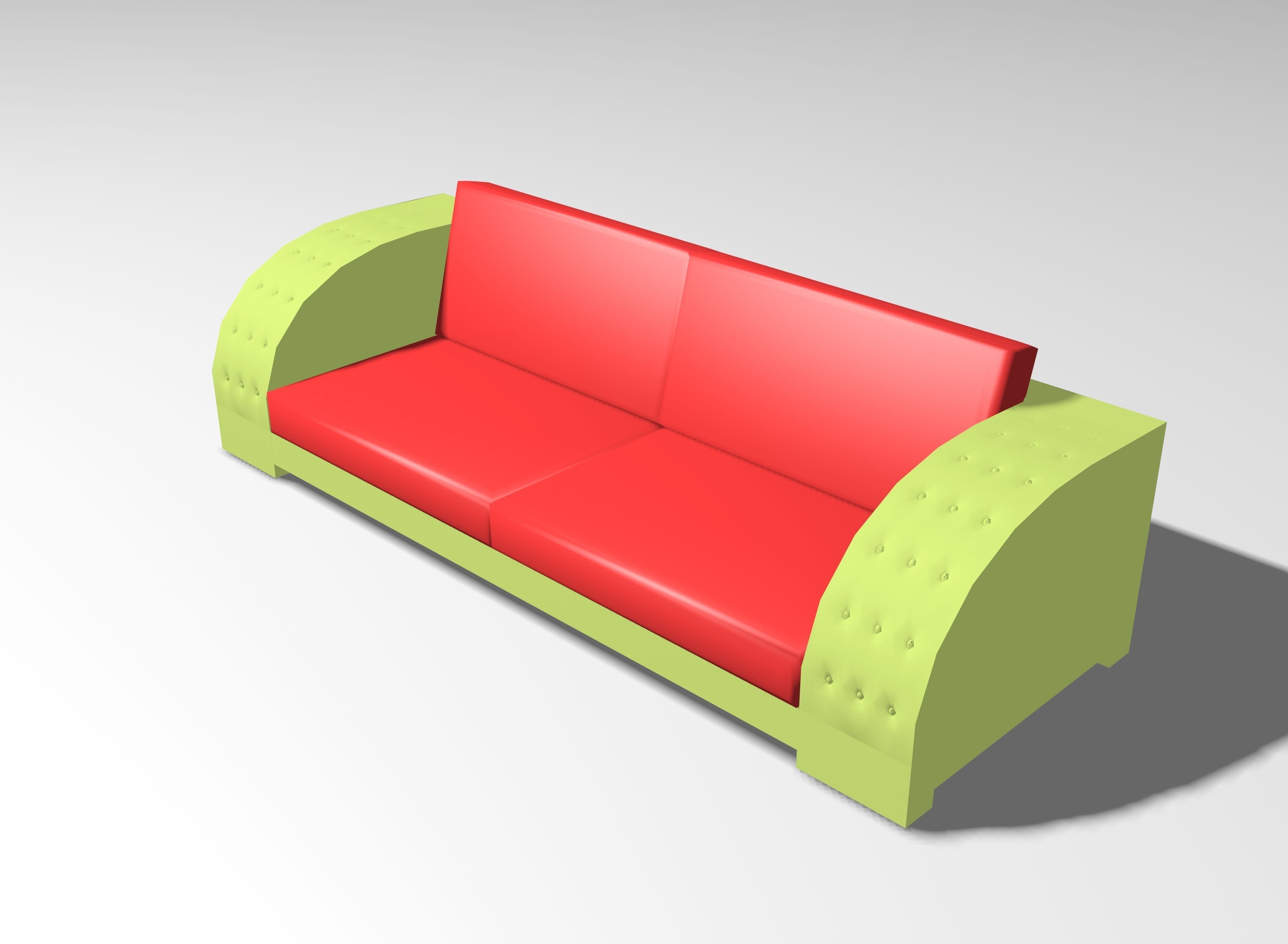 Beautiful sofa Low-poly 3D model_3