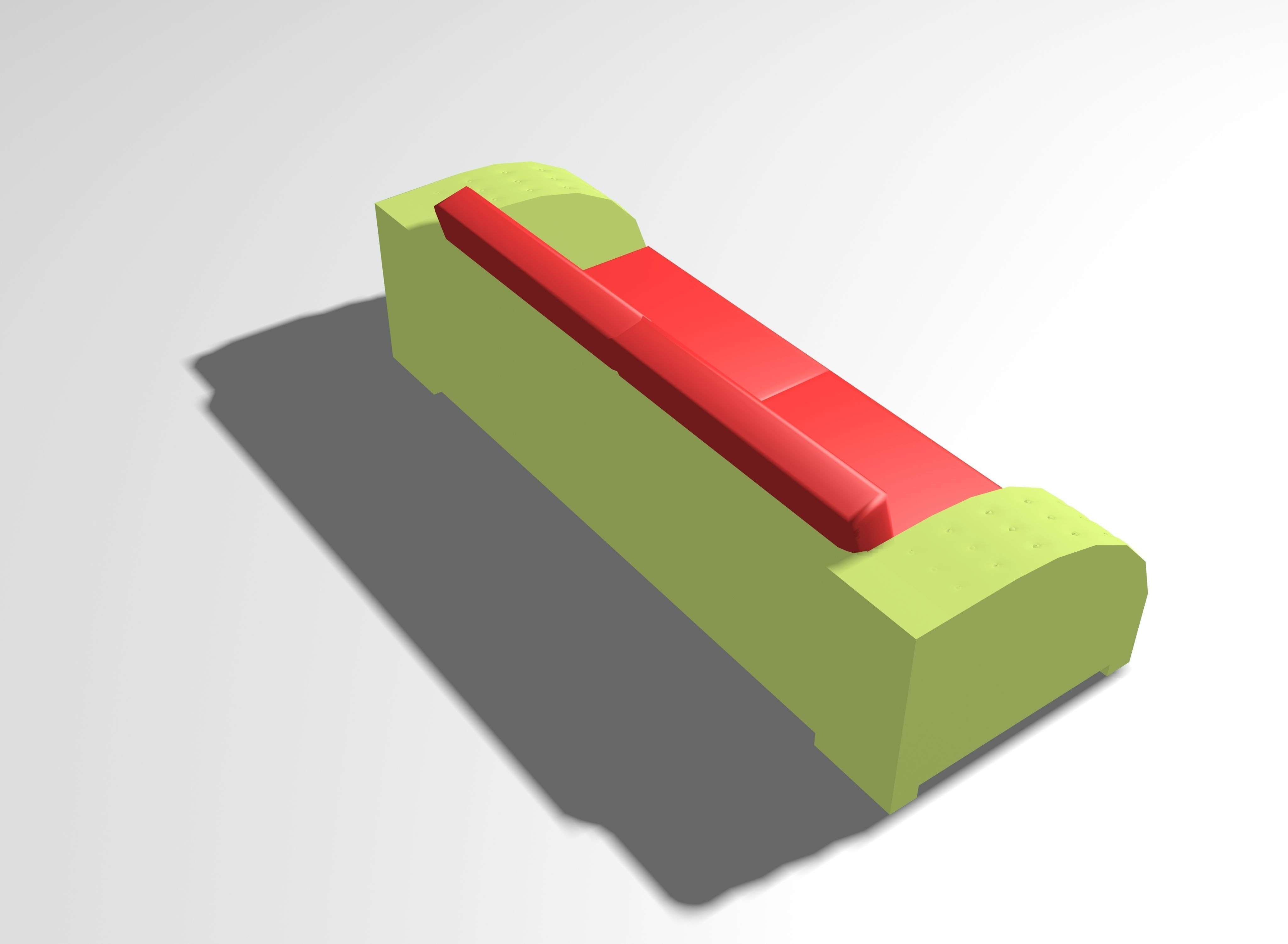 Beautiful sofa Low-poly 3D model_2