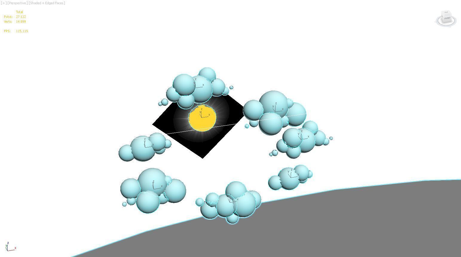 Cartoon cloud model 3D 3D model_1