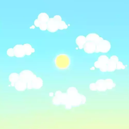 Cartoon cloud model 3D