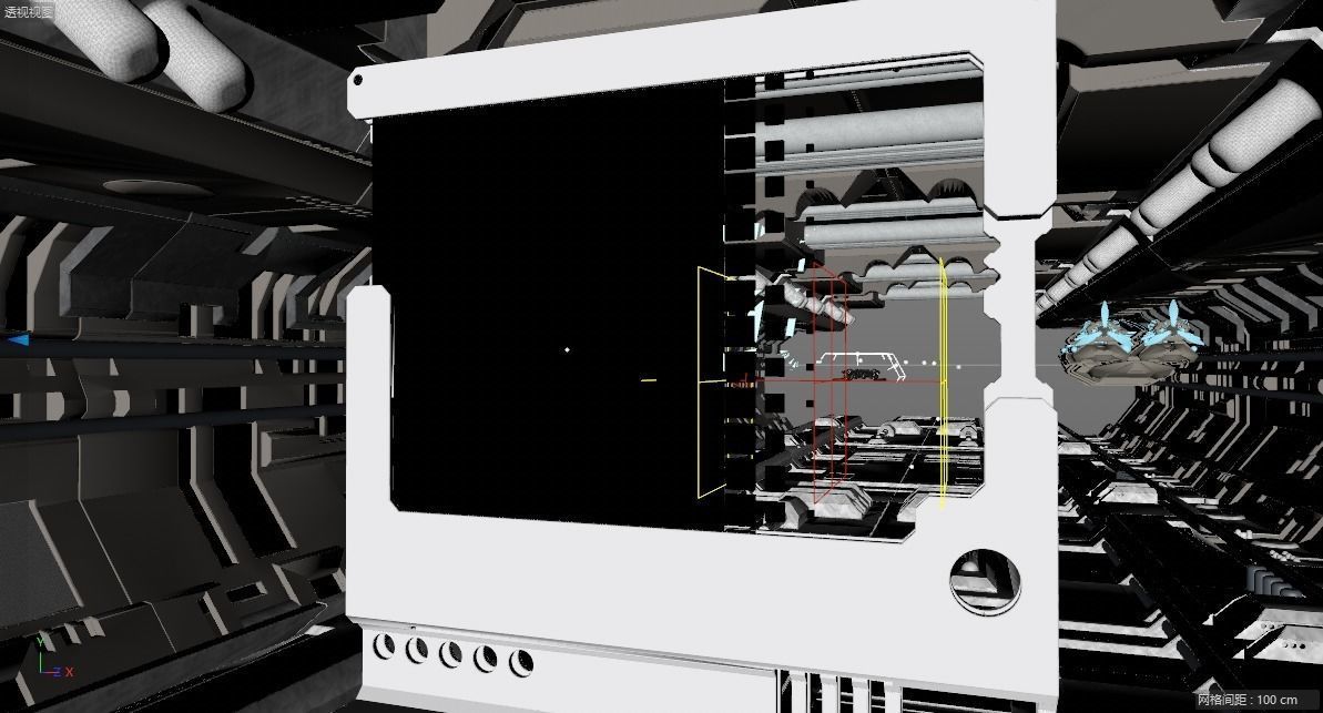 Technology space shuttle tunnel 3D model_6