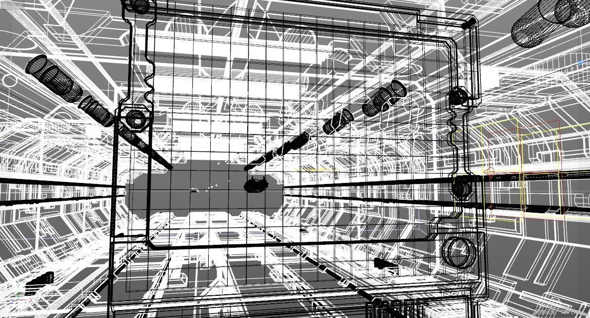 Technology space shuttle tunnel 3D model_2