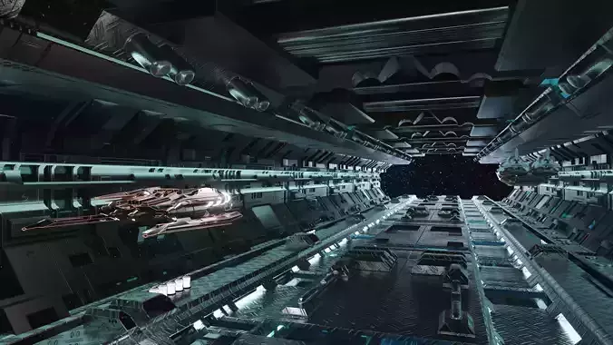 Technology space shuttle tunnel 3D model