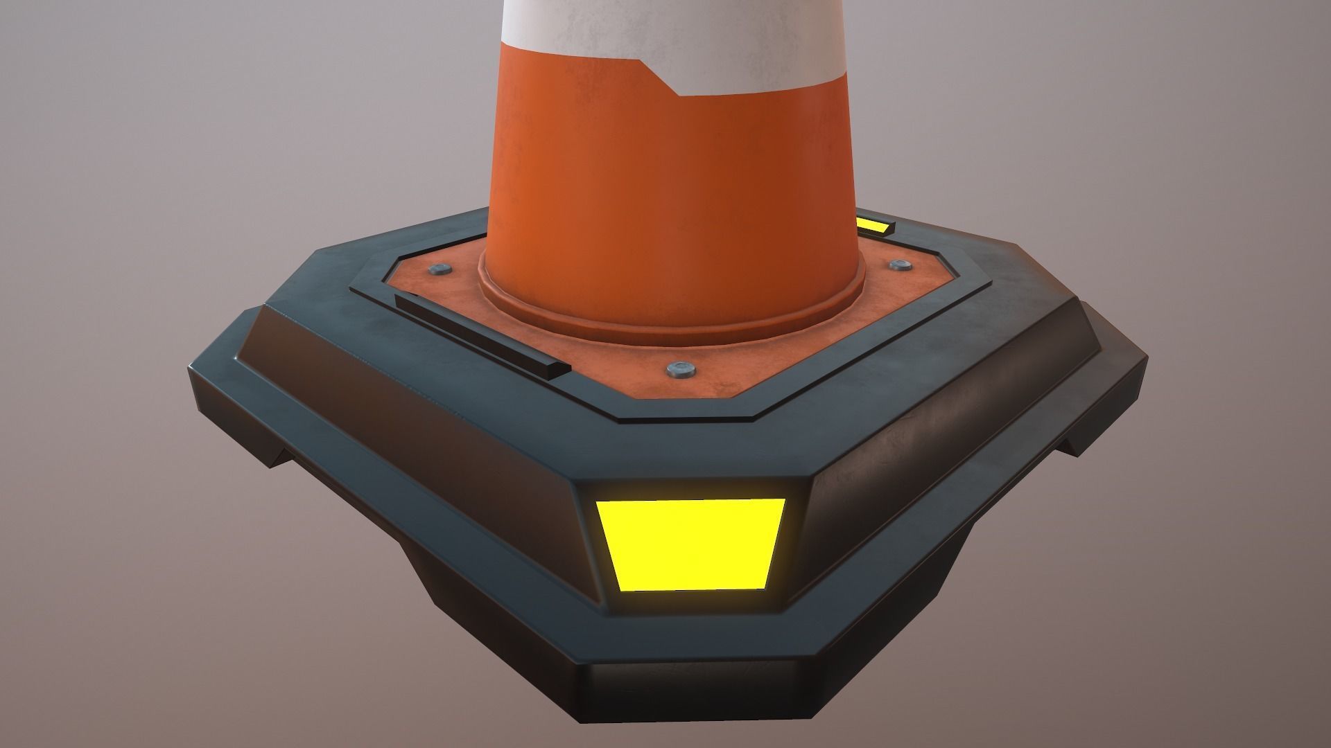 Sci-Fi Traffic Cone 3D model_7