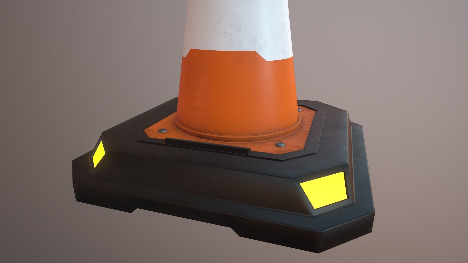 Sci-Fi Traffic Cone 3D model_6