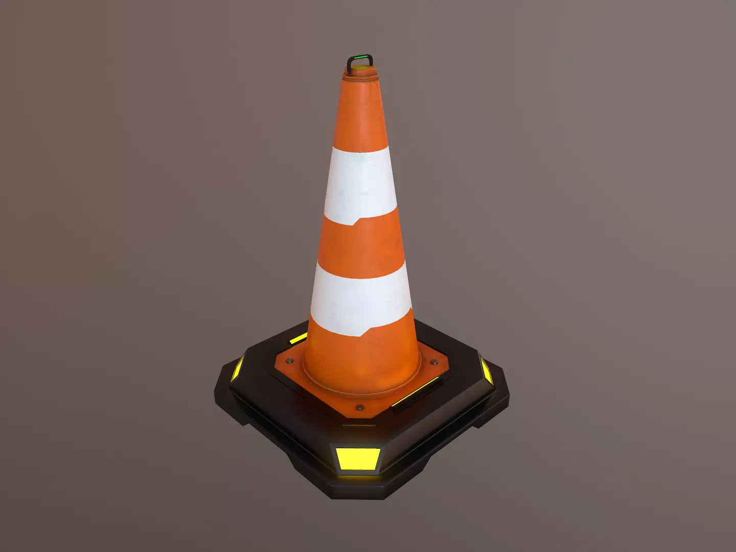 Sci-Fi Traffic Cone 3D model_0