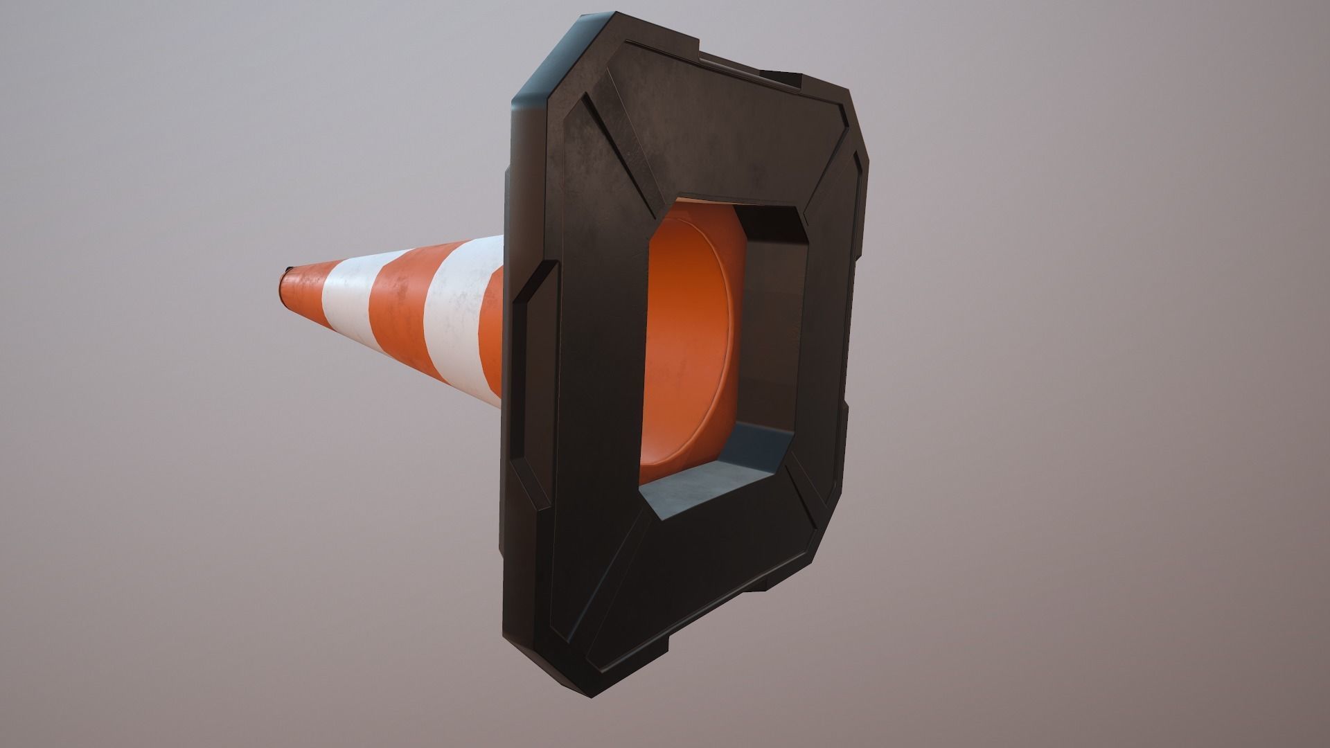 Sci-Fi Traffic Cone 3D model_16