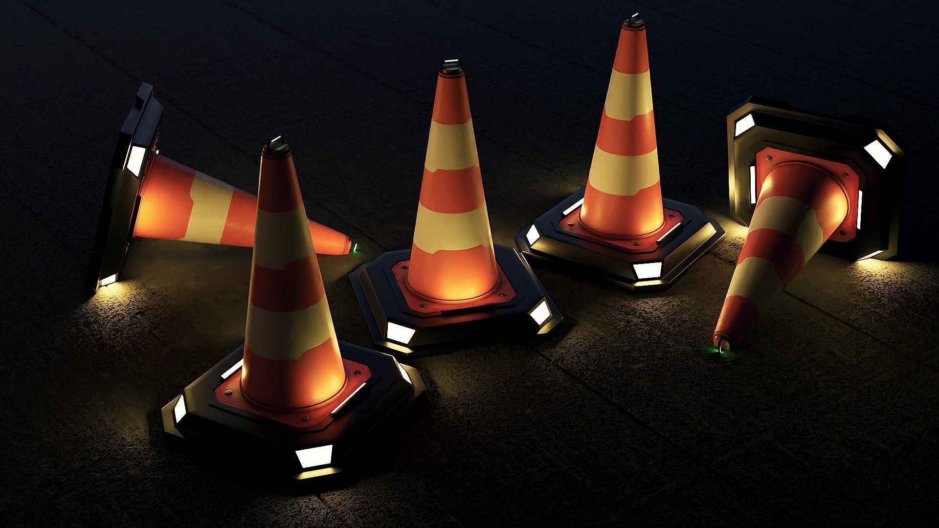 Sci-Fi Traffic Cone 3D model_2