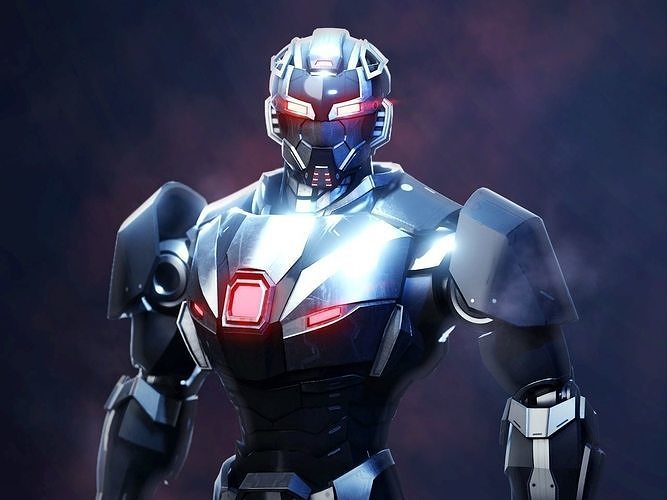 Robot Character Rig RTS03 Low-poly 3D model