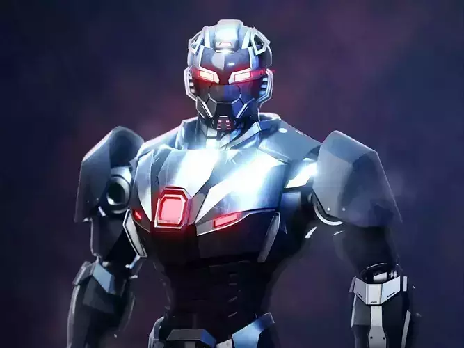 Robot Character Rig RTS03 Low-poly 3D model