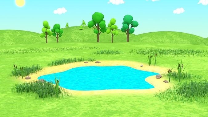 Cartoon Landscape 3D Model 3D model