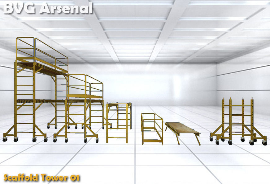 Modular Scaffold - HQ Low-poly 3D model_1